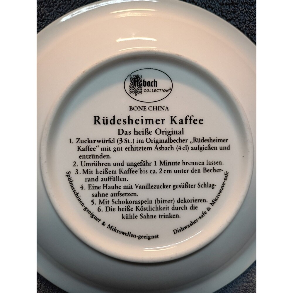 Vintage German Porcelain Saucers (3),Heinrich For Rudesheimer Kaffee, 6.5” - Picture 2 of 13